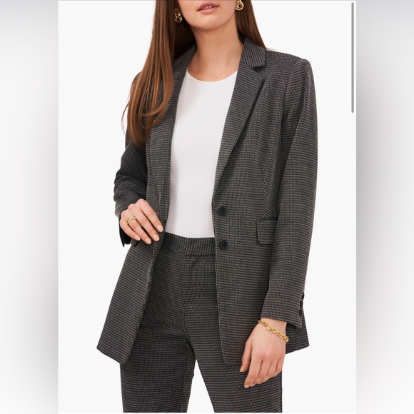 NWT SET Jacket & Pants Vince Camuto Geo Jacquard Ponte Check Blazer - Picture 1 of 4